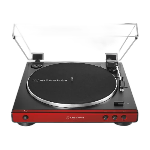 Toca-Discos Automático Audio-Technica AT-LP60X Vermelho com Acionamento por Correia e Pré-Amplificador Phono Integrado
