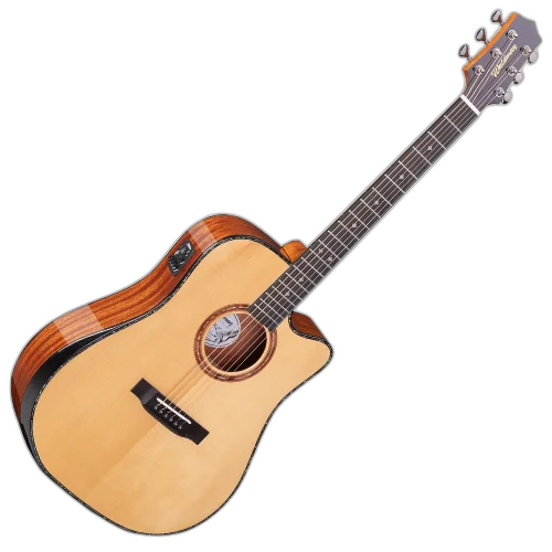 Violão Eletroacústico Aço Waldman DCEX-1841 N Abadia Natural com Tampo Sólido e Bag
