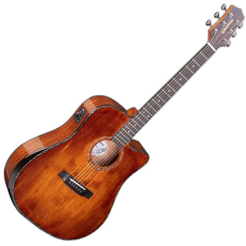 Violão Eletroacústico Aço Waldman DCEX-1841 FSB Abadia Fire Sunburst com Tampo Sólido e Bag