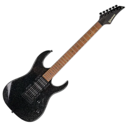 Guitarra Waldman WIG170 SPBK Sparkle Black com Captadores HSH Cerâmicos e Ponte Tremolo Semi-Flutuante 2 Pivôs