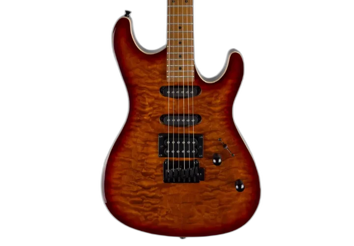 Guitarra Waldman WIS160 QSB Quilted Sunburst com Captadores HSS Cerâmicos e Ponte Tremolo Vintage 2 Pivôs