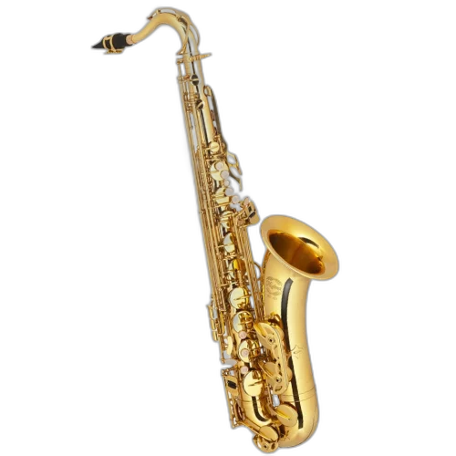 Saxofone Tenor Hofma HST 403 Laqueado com Apoio de Polegar Regulável, Chaves Niqueladas e Estojo Extra Luxo Inclusos