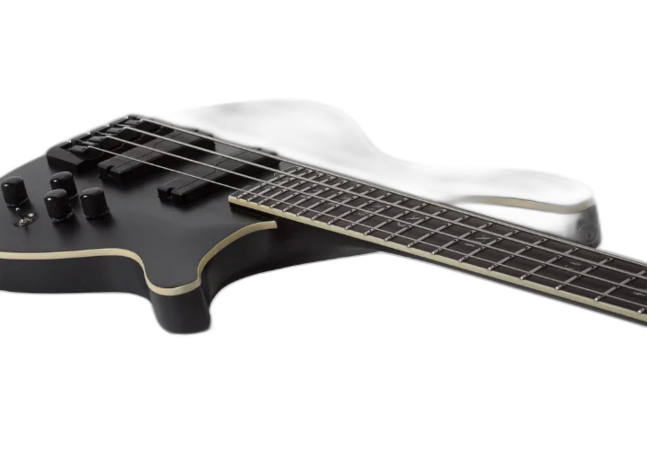 Contrabaixo Schecter SLS Evil Twin-4 Satin Black com Captadores Fishman Fluence Bass Soapbar e Ponte Schecter Custom Bass String Thru 1392