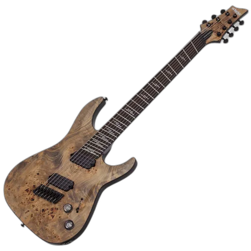 Guitarra Schecter Omen Elite-7 Multiscale Charcoal com Captadores Schecter Diamond Heretic HH e Ponte Hipshot Hardtail 2463