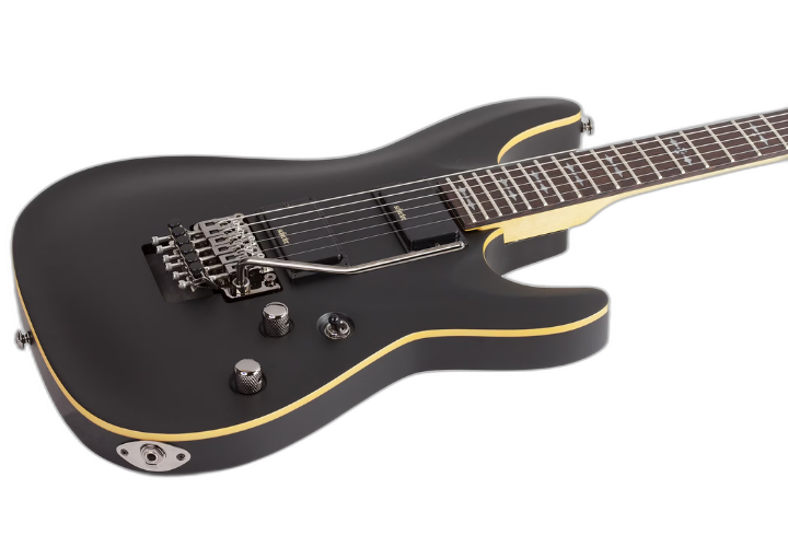 Guitarra Schecter Demon-6 FR Aged Black Satin com Captadores