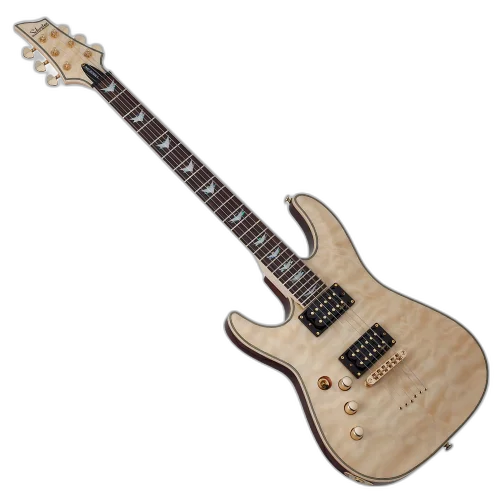 Guitarra Schecter Omen Extreme-6 LH Gloss Natural com Captadores Schecter Diamond Plus HH e Ponte Tune-O-Matic String-Thru 2035
