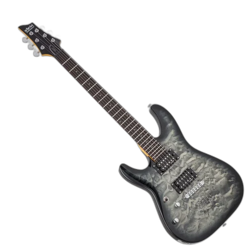 Guitarra Schecter C-6 Plus LH Charcoal Burst Captadores Schecter Eletrônica Ativa 2 Bandas 448