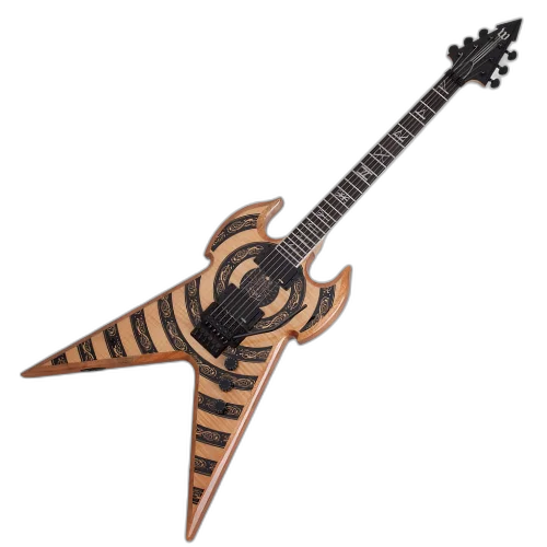 Guitarra Wylde Audio Warhammer FR Norse Dragon Raw Top com Captadores EMG 81/85 e Ponte Floyd Rose Special 4573