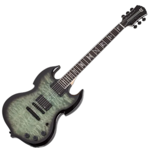 Guitarra Schecter Wylde Audio Barbarian Nordic Ice com Captadores EMG 81/85 e Ponte TonePros Tune-O-Matic 4538