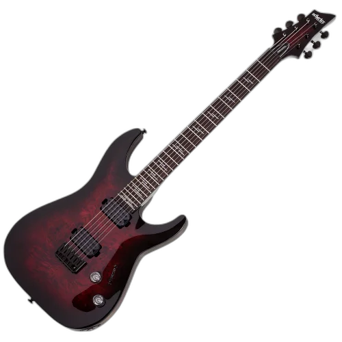 Guitarra Schecter Omen Elite-6 Black Cherry Burst com Captadores Schecter Diamond Heretic HH e Ponte Tune-O-Matic String-Thru 2450