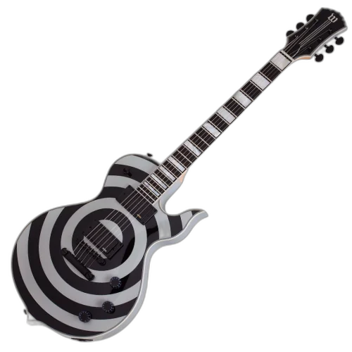 Guitarra Schecter Odin Grail Silver Bullseye com Captadores EMG 81/85 e Ponte TonePros Tune-O-Matic 4535