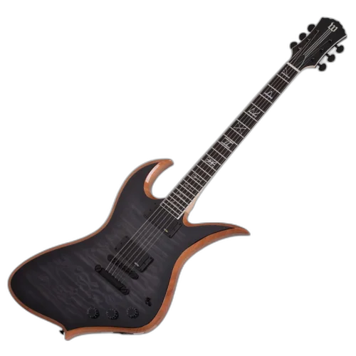 Guitarra Schecter Thoraxe Transparent Black Burst com Captadores EMG 81/85 e Ponte TonePros T3BP TOM 4548