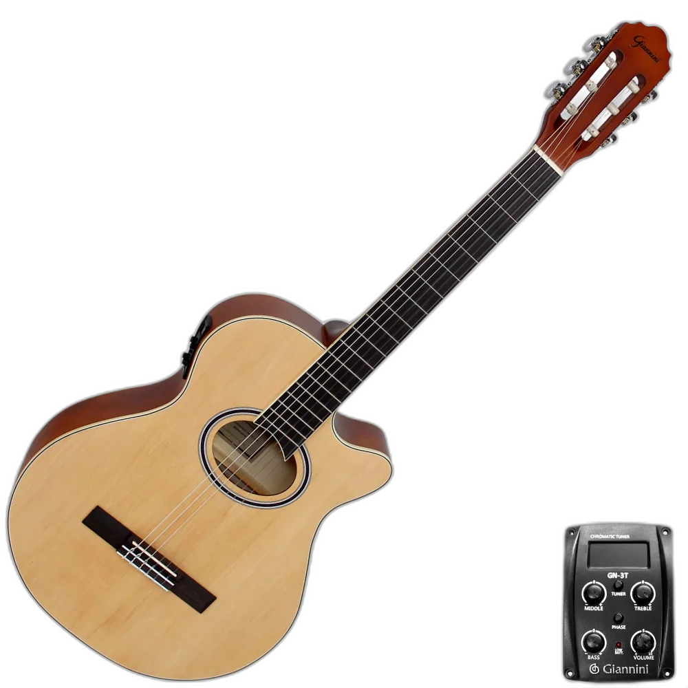 Violão Nylon Eletroacústico Giannini Performance GNF-1D CEQ NS Natural Satin