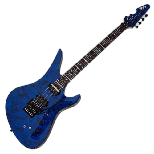 Guitarra Schecter Avenger FR-S Apocalypse Blue Reign com Captadores Schecter USA Apocalypse-VI e Sustainiac e Ponte Floyd Rose 1500 Series 1309
