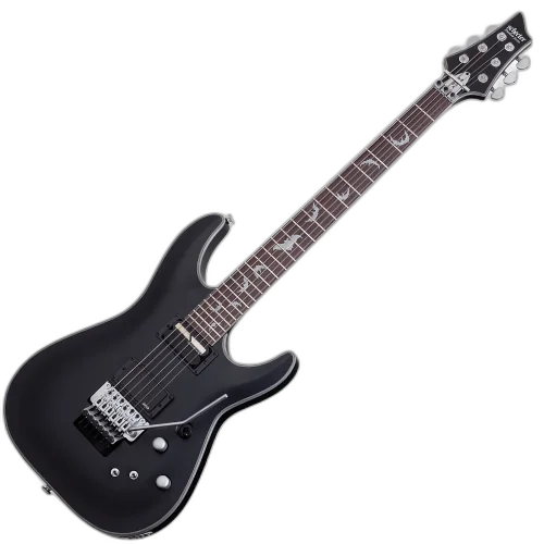 Guitarra Schecter Damien Platinum-6 FR-S SBK Satin Black com Captadores EMG 81 e Sustainiac e Ponte Floyd Rose Special 1189