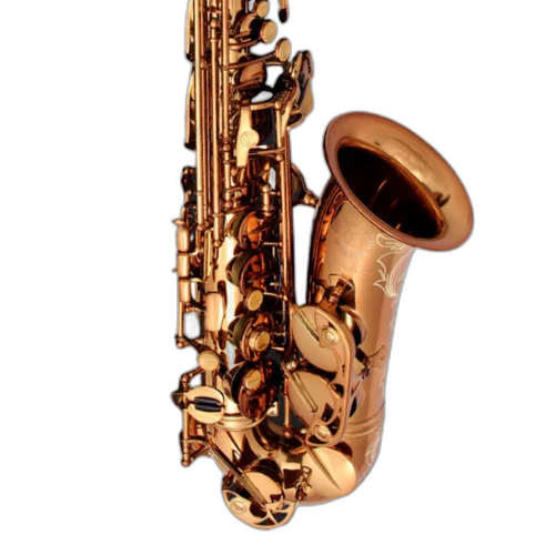Saxofone Alto Cannonball AVR-L Vintage Reborn Dark Amber Lacquer com Campana One-Piece Hand-Hammered e Chaves Vintage-Inspired com Pedras Semipreciosas e Gravações Manuais