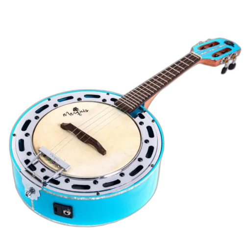 Banjo Eletroacústico Marquês BAJ-143BLEQ Azul Brilho com Aro Cromado Pele Caprina 8" Equalizador Ativo A-20 3 Bandas Afinador e Som Percussivo Penetrante