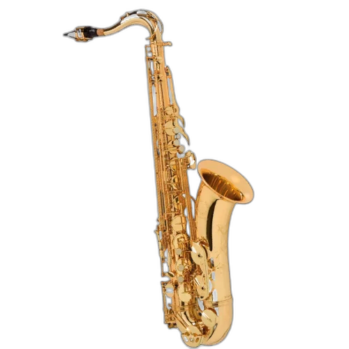 Saxofone Tenor Cannonball Tal Alcazar Gold Lacquered com Campana One-Piece Hand-Hammered, Trastes Jumbo Inox e Case Rígido Inclusos