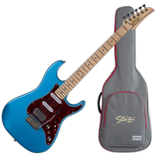 Guitarra Seizi Katana Musashi HSS Lake Placid Blue com Captadores Seizi Alnico HSS Ponte Tremolo 2 Pivôs e Bag 10361293