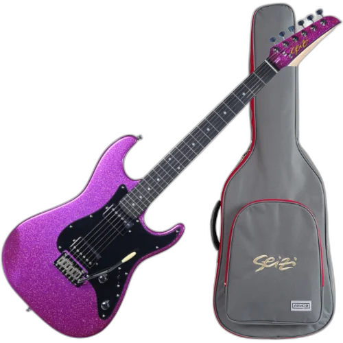 Guitarra Seizi Katana Venom HH Purple Sparkle com Captadores Seizi Hot Humbucker Ponte Fixa Tune-O-Matic e Bag 10360774