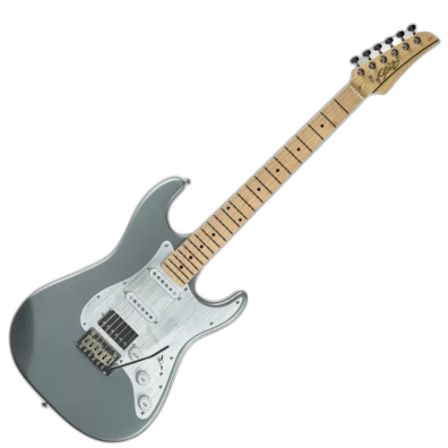 Guitarra Seizi Katana Musashi HSS Yohan Kisser Dark Silver com Captadores Seizi Jutsu Alnico V Ponte Flutuante 2 Pivôs e Acabamento Satin Dark Silver e Bag 10361121