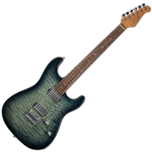 Guitarra Seizi Vintage Ronin Plus Quilted Blue com Captadores Seizi Jutsu Alnico V HH Ponte Flutuante 2 Pivôs e Bag 10360727