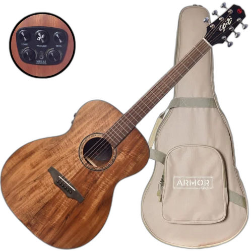 Violão Eletroacústico Seizi Supreme Fuji Mirai Koa com Tampo Koa Sólido Pré Seizi Mirai Efeitos Reverb/Delay/Chorus Desplugado e Bag Armor 10360538