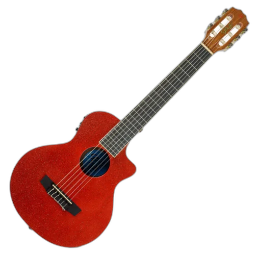 Violão Eletroacústico Seizi Fun Panda Nylon Lava Red Sparkle com Captador Ativo e Madeira Sapele Laminado e Bag 10360963