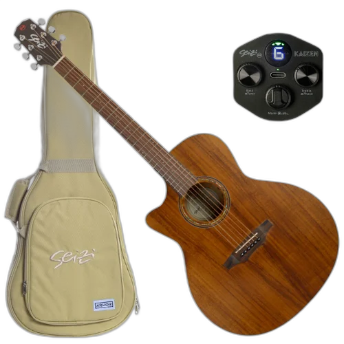 Violão Seizi Originals Ryu Cutaway Lefty Koa com Corpo Koa Laminado Tampo Koa Laminado Equalizador Fishman Sonitone e Tarraxas Cromadas Blindadas animate-gaussian 10361108