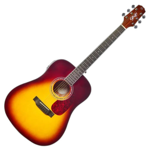 Violão Eletroacústico Seizi Tokyo Kaizen Brown Burst com Captador Seizi Kaizen Recarregável Cordas de Aço Madeira Mogno Laminado e Bag 10360634