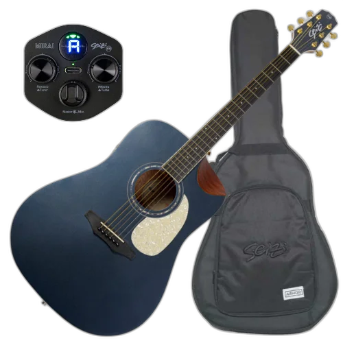 Violão Eletroacústico Seizi Akira Mirai Black Chameleon Marcelo Carvalho com Captador Seizi Mirai Cordas de Aço Madeira Mahogany Laminado e Bag 10361034