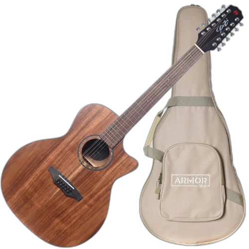 Violão Eletroacústico Seizi Supreme Ryu Cutaway 12 Cordas Koa Satin com Tampo Koa Sólido Pré Fishman Sonitone e Bag Armor 10360698