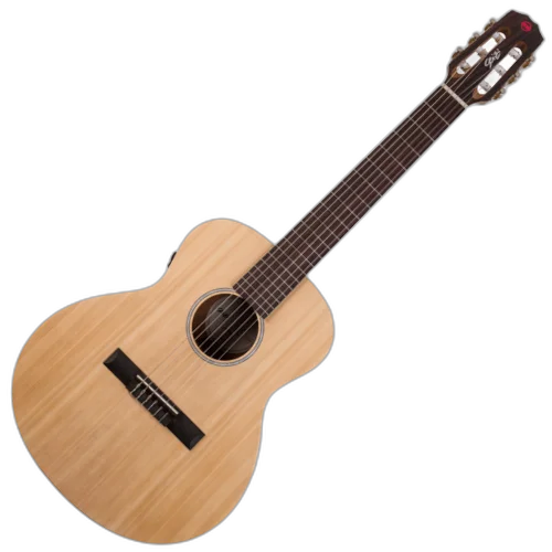 Violão Eletroacústico Seizi Originals Mini Ryu Nylon Mirai Spruce Natural com Captador Seizi Mirai Recarregável Cordas de Nylon Madeira Mahogany Laminado e Bag 10360924