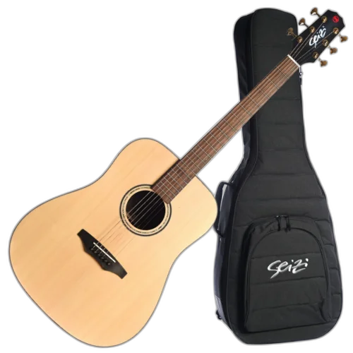 Violão Acústico Seizi Supreme All Solid Kaiju Spruce Natural com Cordas de Aço Madeira Rosewood Sólido e Bag 10360693