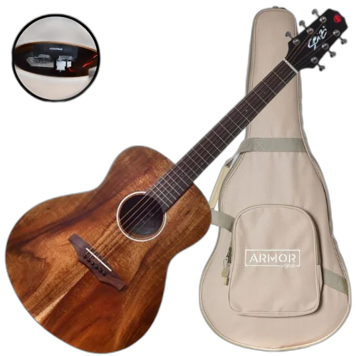 Violão Eletroacústico Seizi Supreme Mini Ryu Koa Satin com Tampo Koa Sólido Pré Fishman Sonitone e Bag Armor 10360358