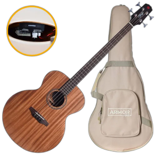 Baixolão Seizi Supreme Godzilla Bass Mahogany Satin com Captador Fishman Sonitone Cordas de Aço Madeira Mahogany Laminado e Bag 10360706