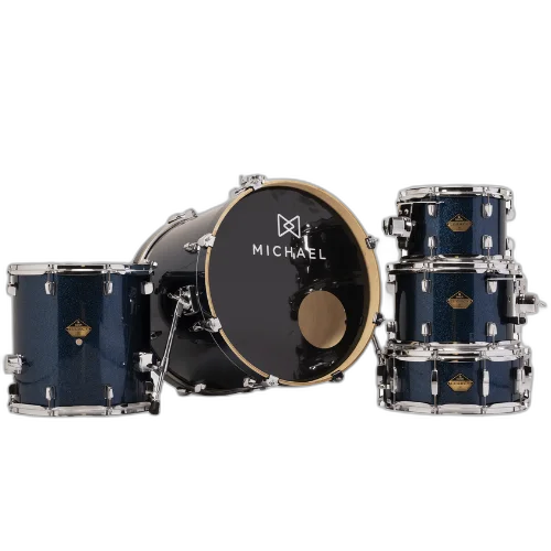 Bateria Michael Legacy Birch DMB520 20" Deep Blue Shell Pack com Sistema Suspensão M.S.3 Arruelas Nylon e Acessórios de Afinação