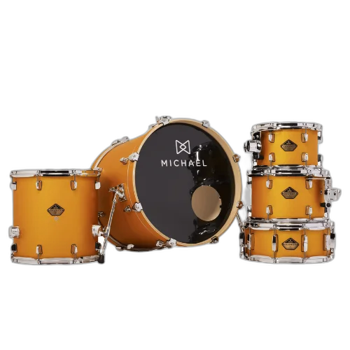 Bateria Michael Legacy Birch DMB520 20" Shining Gold Shell Pack com Sistema Suspensão M.S.3 Arruelas Nylon e Acessórios de Afinação