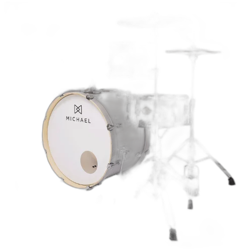 Bateria Acústica Michael Legacy DML424 Sparkle Silver SSR Shell Pack com Casco em Poplar e Acabamento em Celuloide