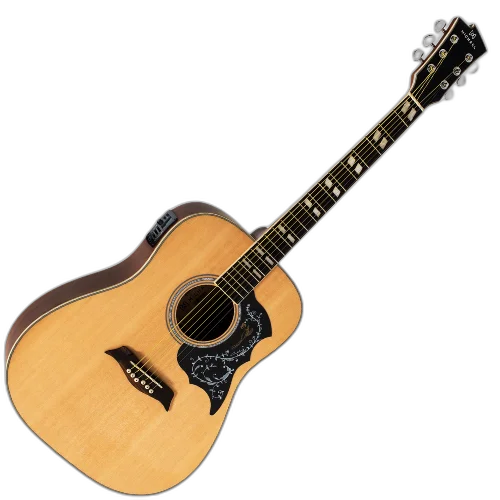 Violão Eletroacústico Michael Galaxy VM925DT ST (Natural Satin) com Tampo Spruce Pré Michael 4 Bandas Tarraxas Douradas Encordoamento Aço e Acabamento Diferenciado