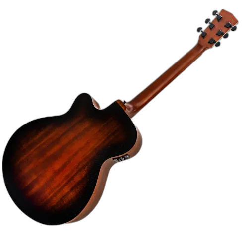 Violão Eletroacústico Michael Enigma VME620 TB (Tobacco Burst) com Tampo Spruce Pré Michael Cleverly Tarraxas Matte Black Die Cast Encordoamento Aço e Acabamento Open Pore