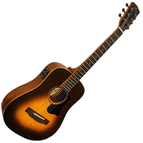 Violão Eletroacústico Michael Elegance VME700 VS (Vintage Sunburst) com Tampo Spruce Pré Michael Cleverly Tarraxas Matte Black Die Cast Encordoamento Aço e Acabamento Open Pore