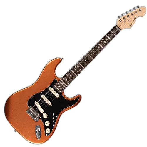 Guitarra Michael GMS400 ST Luminis CPN Champagne com Corpo Basswood Braço Maple e Captadores Michael Velvet Alnico Single Coil SSS