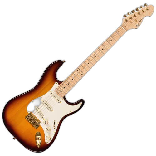 Guitarra Michael GMS425 ST Royale CMB Caramel Sunburst com Corpo Basswood Braço Maple e Captadores Michael Velvet Alnico Single Coil SSS