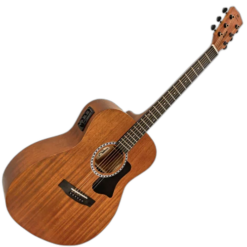 Violão Eletroacústico Michael Mysa VMM140 MH (Mahogany) com Tampo Mahogany Pré Michael Effex Tarraxas Matte Black Die Cast Encordoamento Aço e Acabamento Open Pore