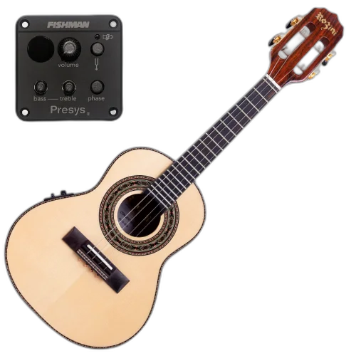 Cavaco Eletroacústico Rozini Concertista RC06 Ativo EQ Fishman Presys II Natural Brilhante com Tampo Abeto Maciço e Lateral/Fundo Jacarandá Maciço