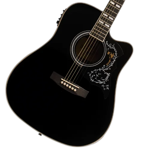 Violão Eletroacústico Michael Folk Freebird VMF430 BK (Black) com Tampo Spruce Pré Michael Effex Tarraxas Die Cast Encordoamento Aço e Acabamento Brilhante