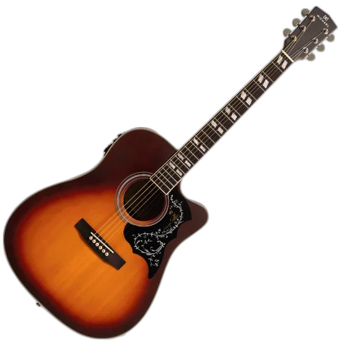 Violão Eletroacústico Michael Folk Freebird VMF430 SS (Sunburst) com Tampo Spruce Pré Michael Effex Tarraxas Die Cast Encordoamento Aço e Acabamento Brilhante