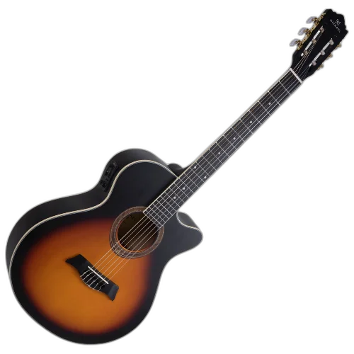 Violão Eletroacústico Michael VMY340 Mini Jumbo Sunburst Matte Nylon com Captador Piezo Equalizador 3 Bandas e Afinador Cromático