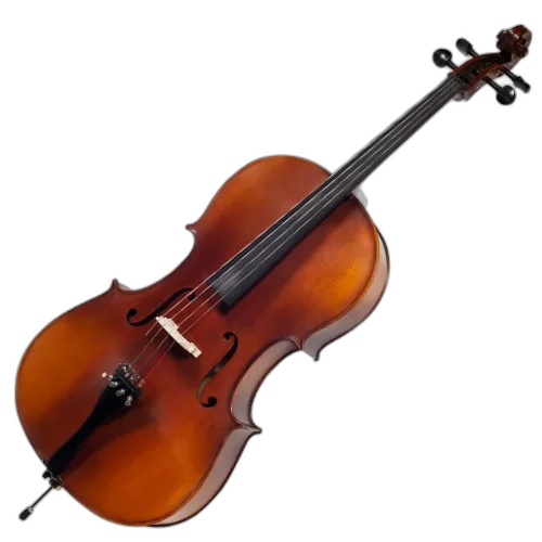Violoncelo Michael VOM140 4/4 Avermelhado com Tampo Spruce Sólido Fundo Maple Sólido e Arco Crina Animal